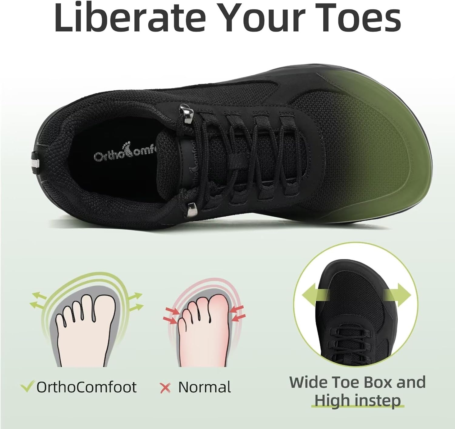 OrthoComfoot Orthopedic Shoes for Mens Wide Width Toe Box 